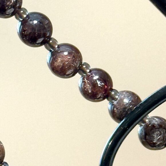 Deep Wine Red Garnet Short Necklace, Genuine Gemstone Adjustable Necklace - Picture 9 of 12